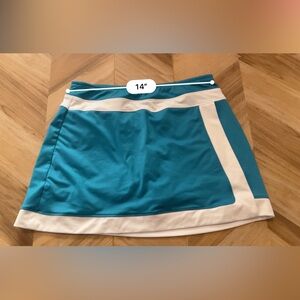 Slazenger Turquoise and White Athletic Skort